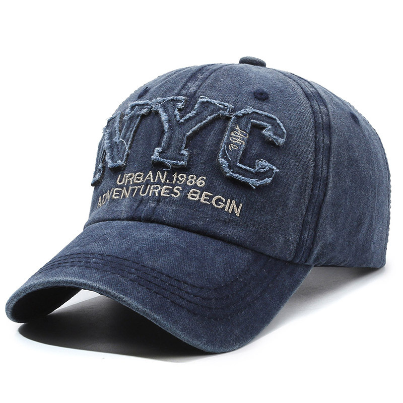 Embroidery Nyc - Boné de beisebol preto feminino ajustável