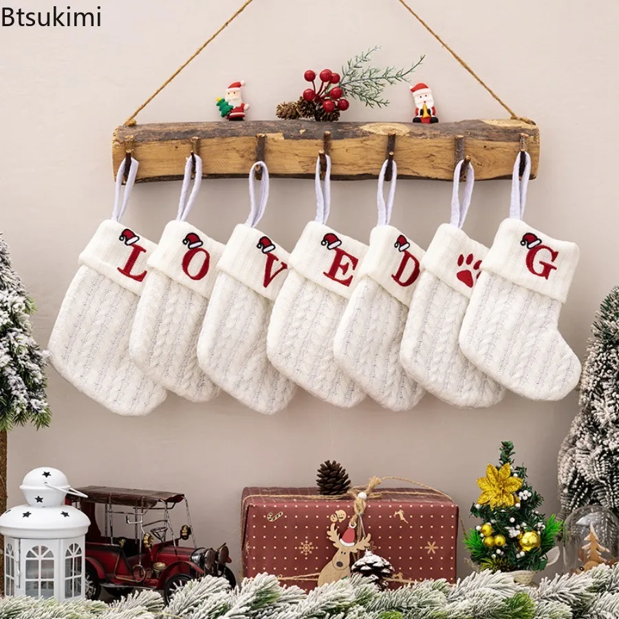 Embroidery Xmas Tree - Meias de Natal bordadas com letras,