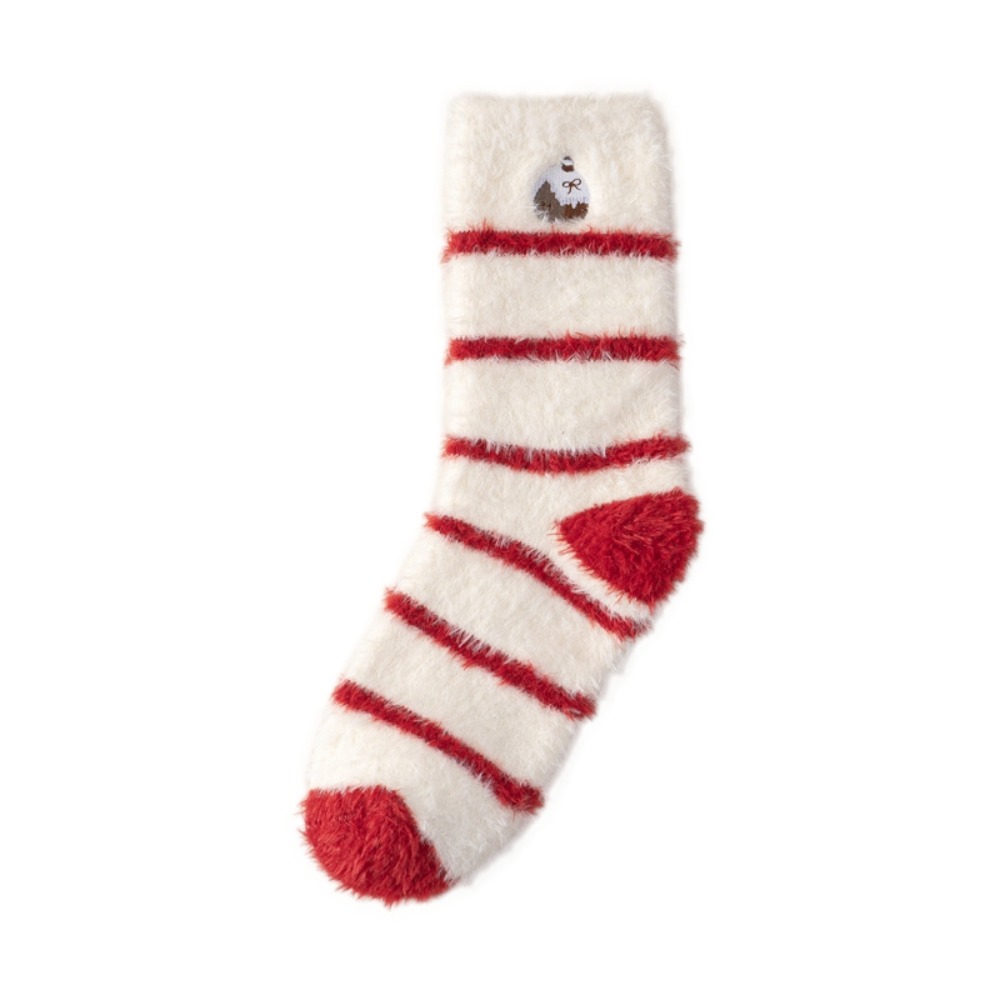 Embroidery Xmas Tree - Meias Térmicas Grossas de Natal com