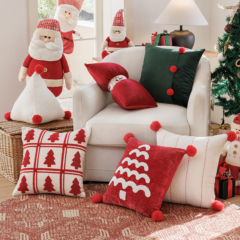 Embroidery Xmas Tree - Capa de Almofada de Natal com