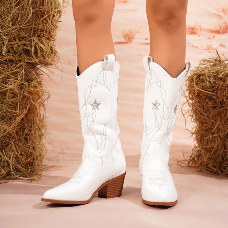 Embroidery Online - Botas Femininas de Cano Médio com
