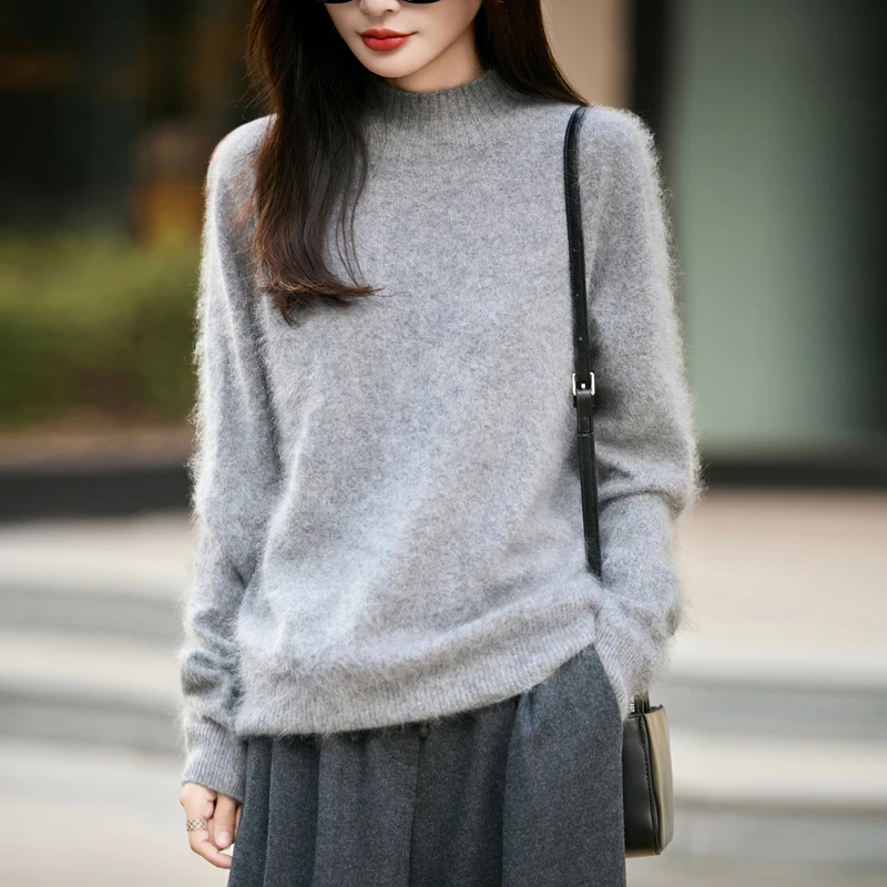 Embroidery Knit - Suéter Feminino de Lã 100% com