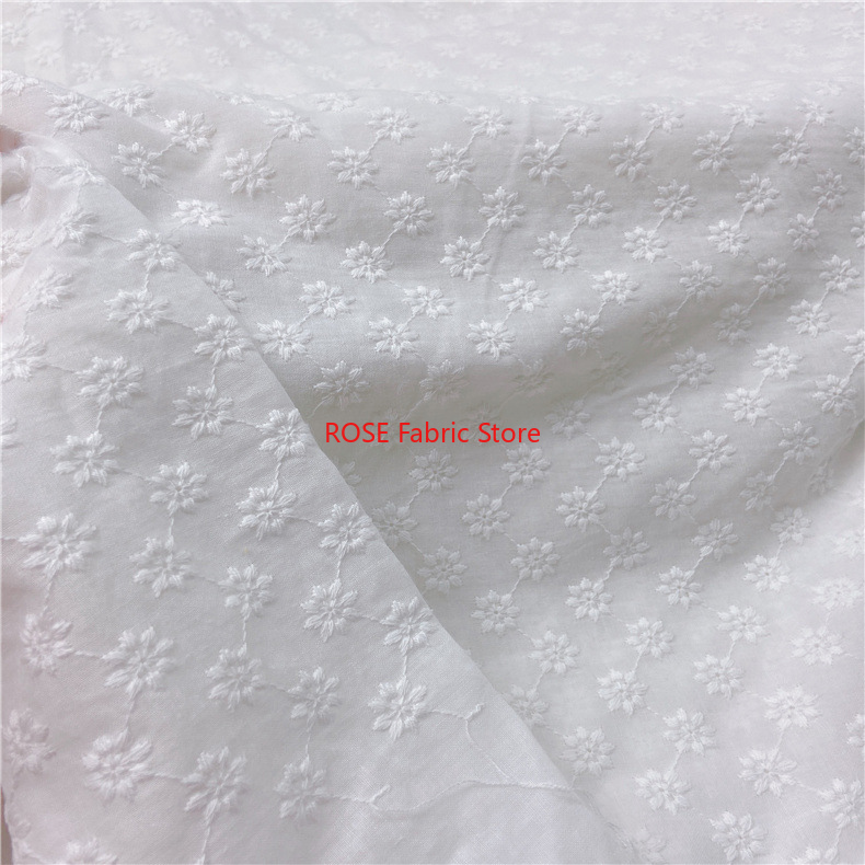 Embroidery Eyelet - Tecido de algodão bordado ilhó sof