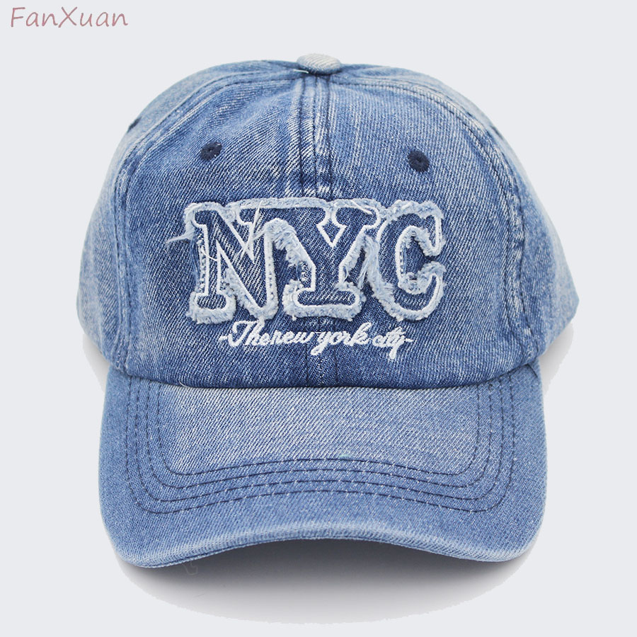 Embroidery Nyc - Boné de beisebol jeans unissex, NYC