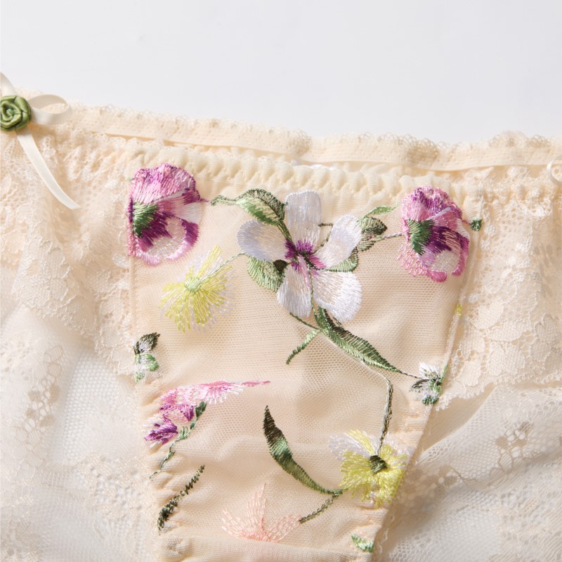 Embroidery Knit - Lingerie Sexy Feminina Transparente com Renda,