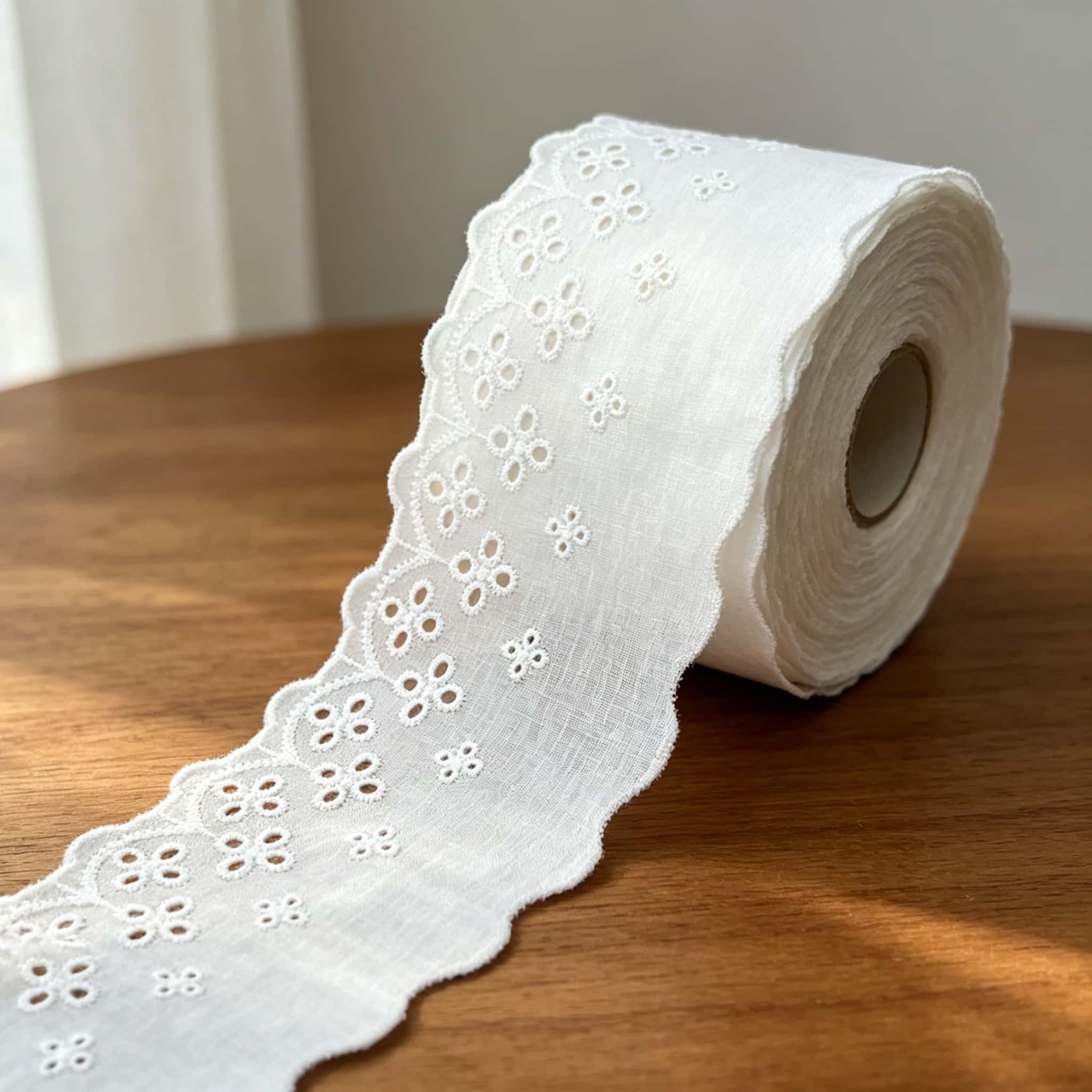 Renda de Algodão com Ilhós de  - Embroidery Eyelet avaliação e preço