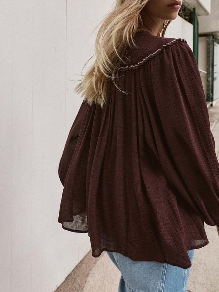 Nova Coleção Inverno 2025: Cam - Embroidery Blouse avaliação e preço