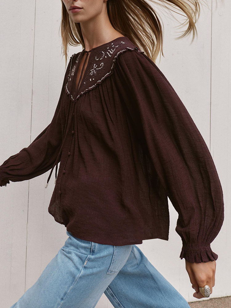 Nova Coleção Inverno 2025: Cam - Embroidery Blouse avaliação e preço