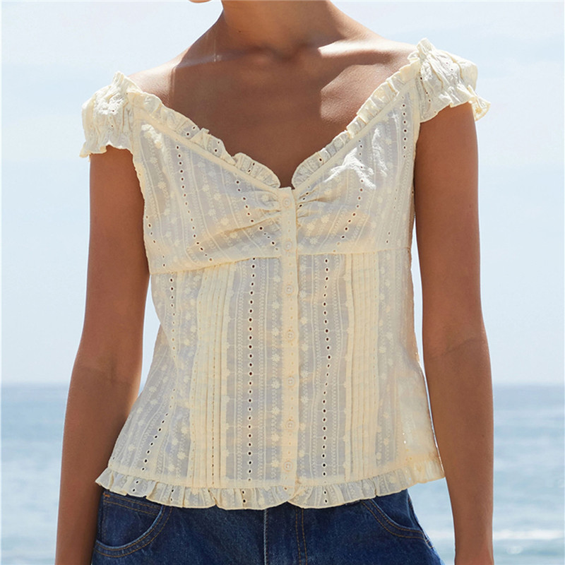 Blusa Feminina Off Shoulder co - Embroidery Eyelet avaliação e preço