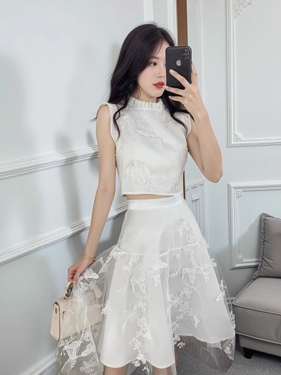Novo Conjunto de Verão de Alta - Embroidery Blouse avaliação e preço