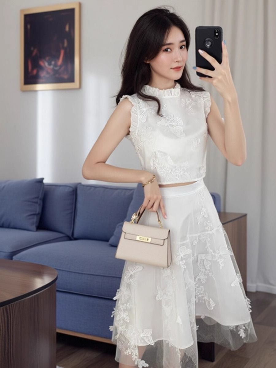 Novo Conjunto de Verão de Alta - Embroidery Blouse avaliação e preço