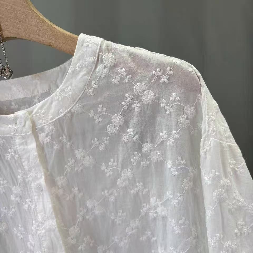 Blusa Feminina 2026 de Renda B - Embroidery Eyelet avaliação e preço