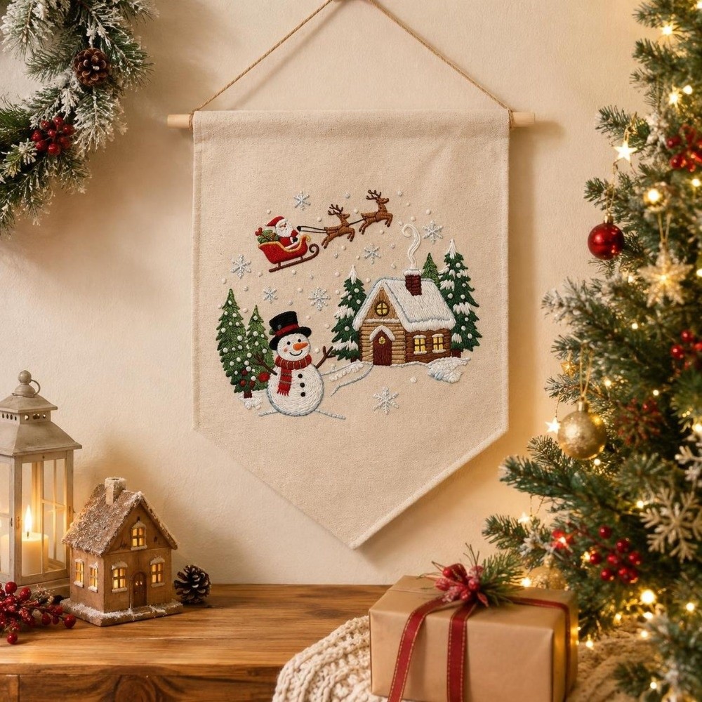 Kit de Bordado de Natal Feito  - Embroidery Xmas Tree avaliação e preço