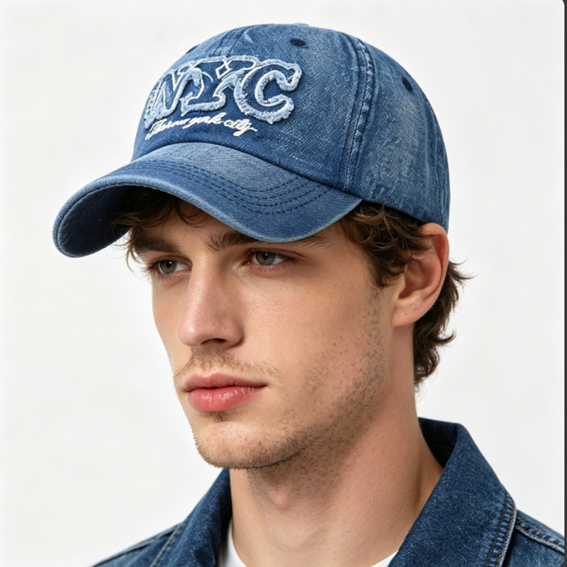 Boné de beisebol jeans unissex - Embroidery Nyc avaliação e preço