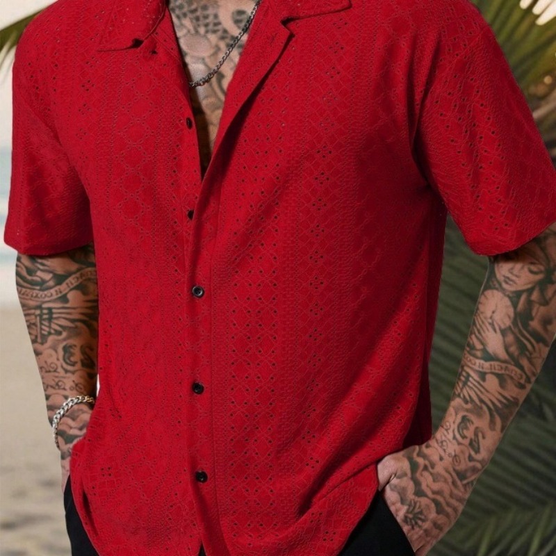Camisa masculina azul claro ma - Embroidery Eyelet avaliação e preço