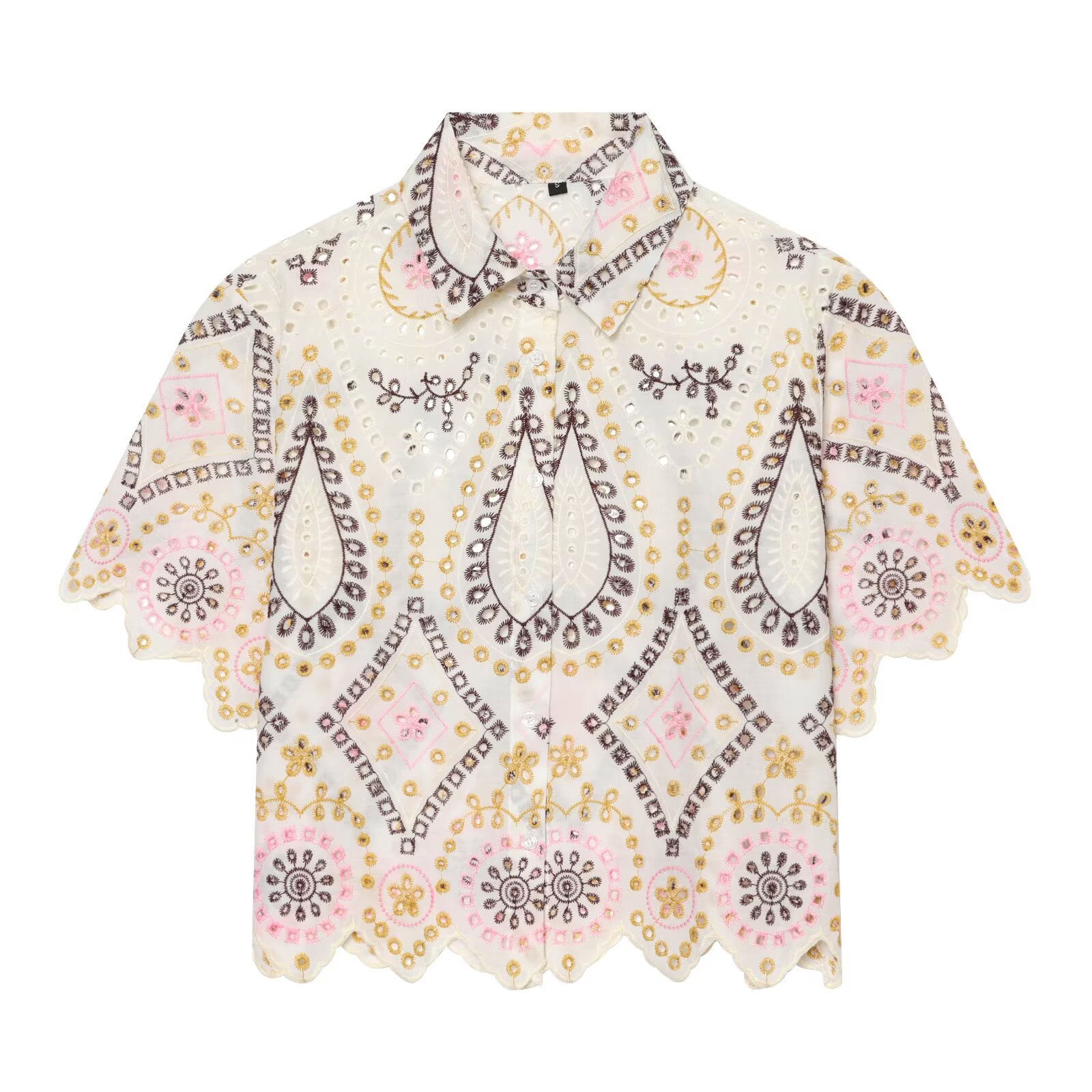Camisa Feminina PRINTKAOIR com - Embroidery Eyelet avaliação e preço
