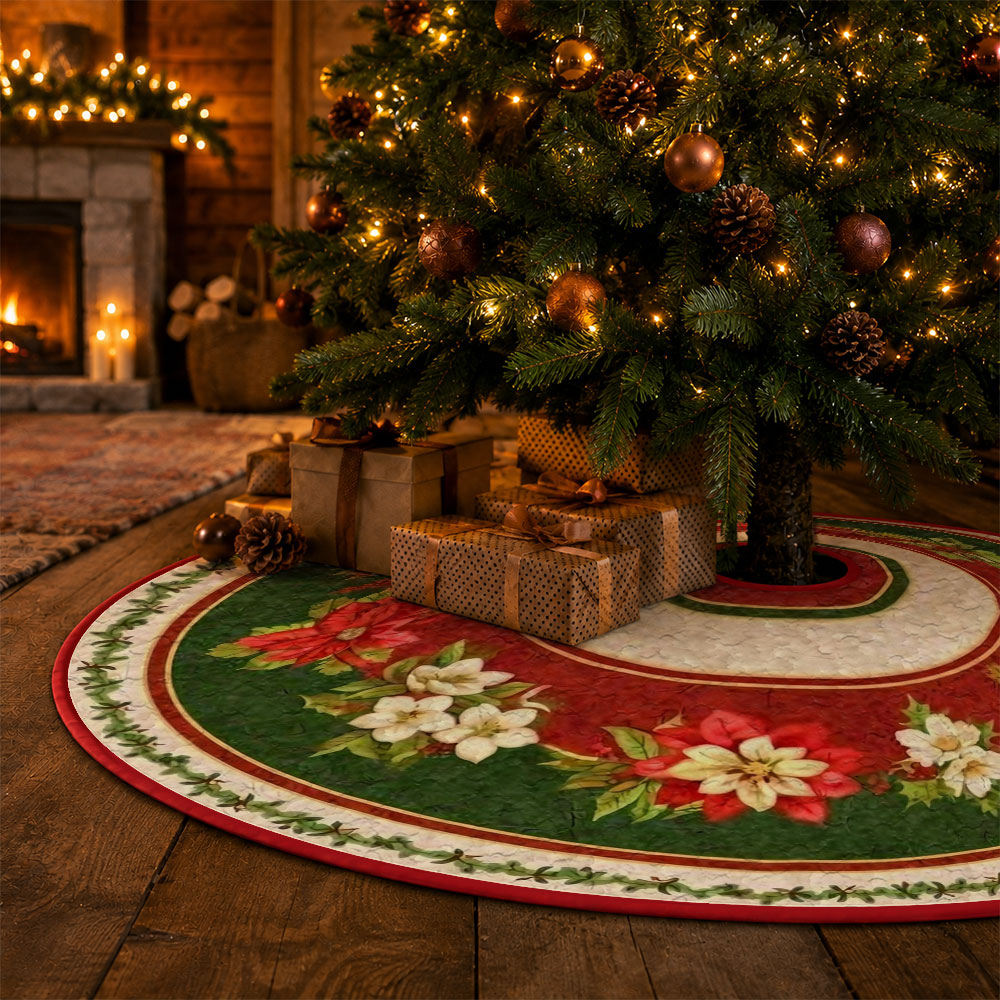 1 unidade de saia para árvore  - Embroidery Xmas Tree avaliação e preço