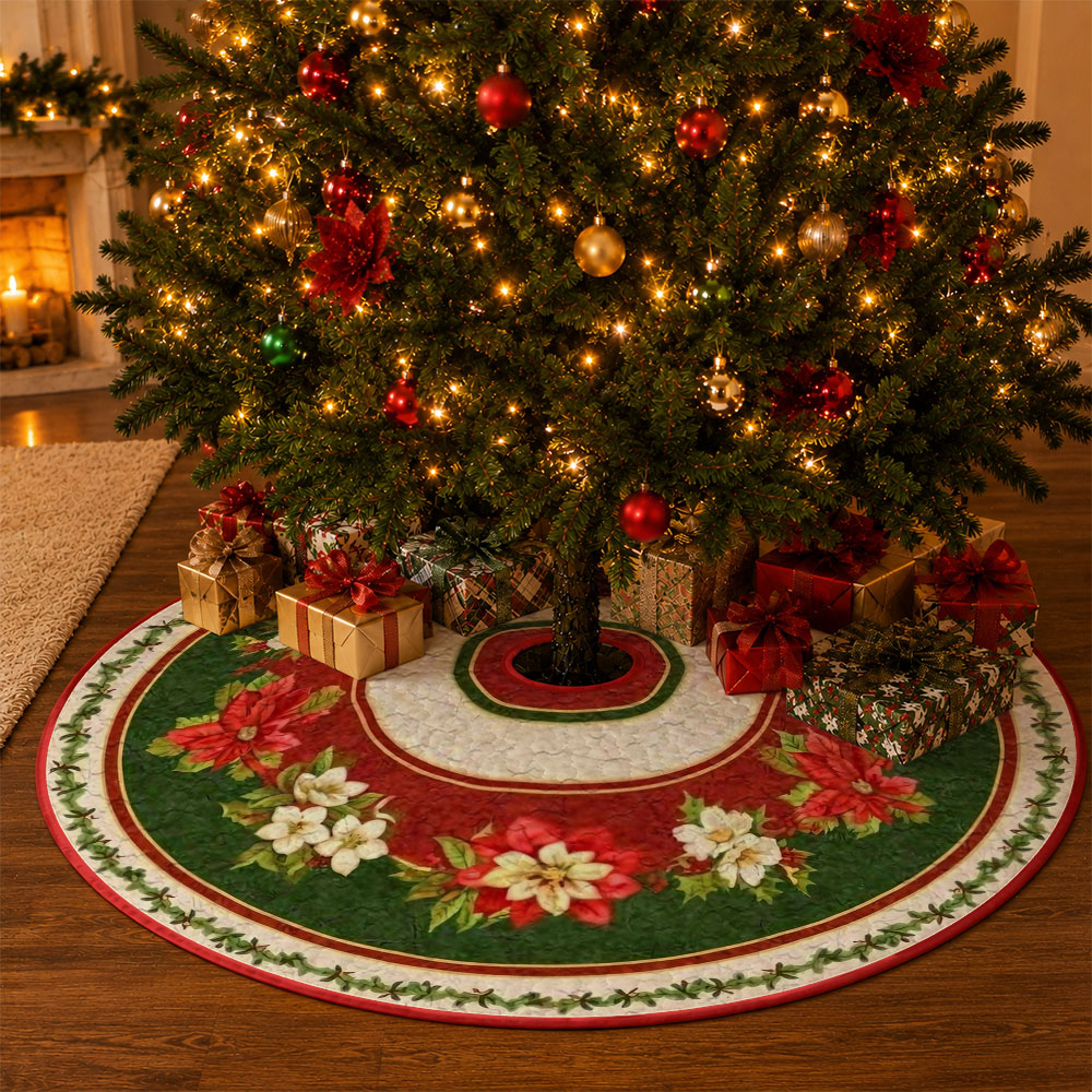 1 unidade de saia para árvore  - Embroidery Xmas Tree avaliação e preço