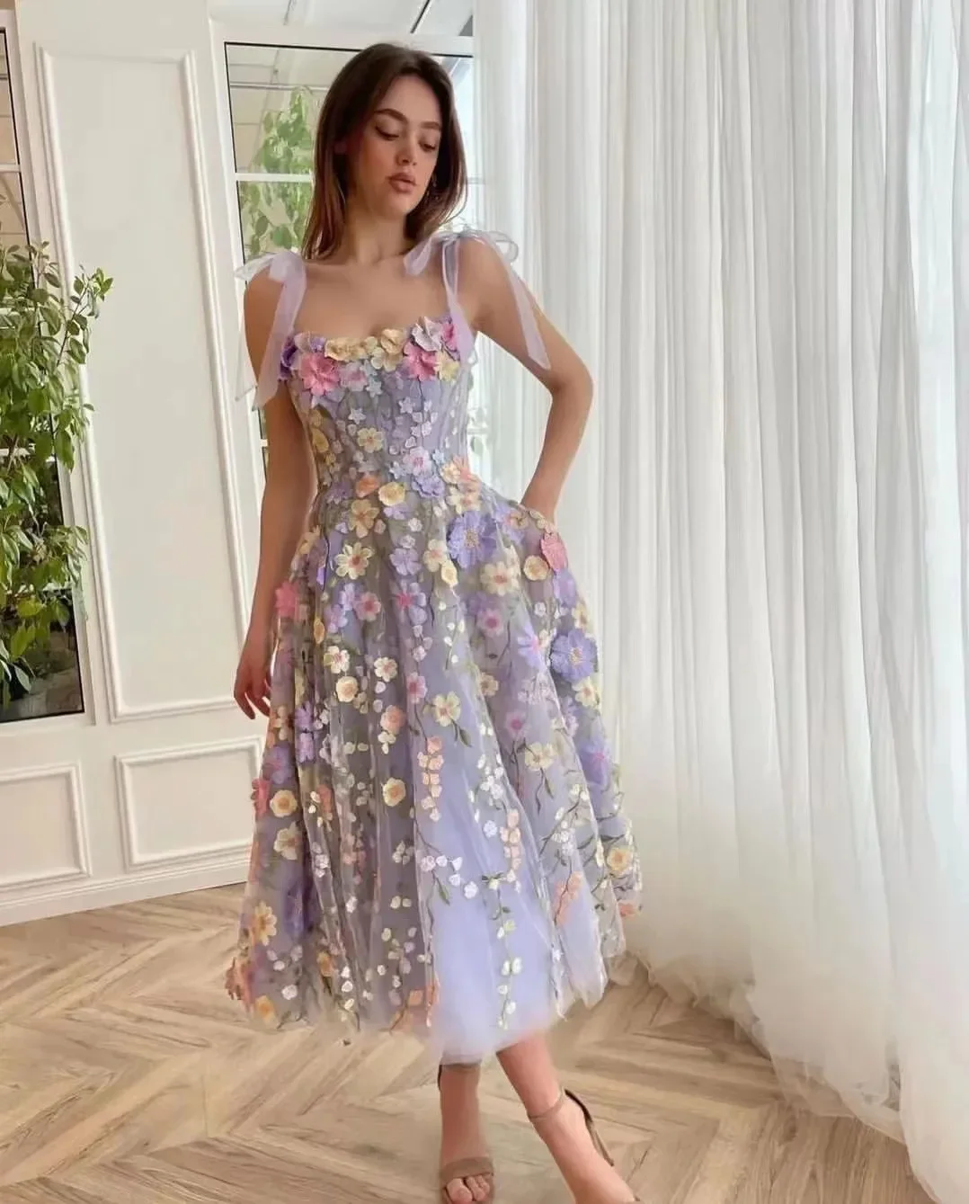 Vestido feminino elegante 3D f - Embroidery Zara avaliação e preço