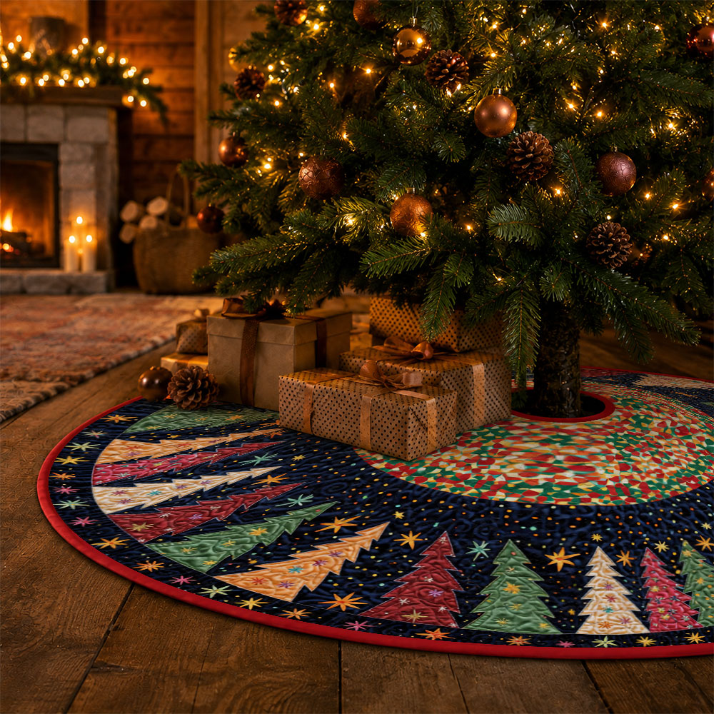 Saia de Natal acolchoada com p - Embroidery Xmas Tree avaliação e preço