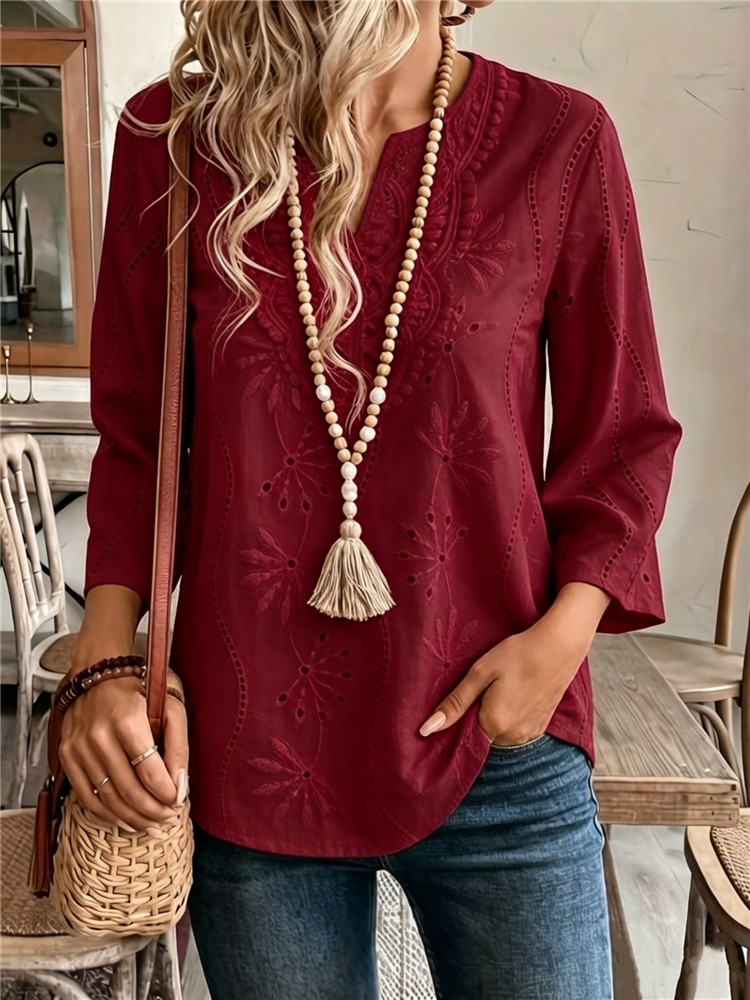 Camisa Branca Feminina Elegant - Embroidery Blouse avaliação e preço